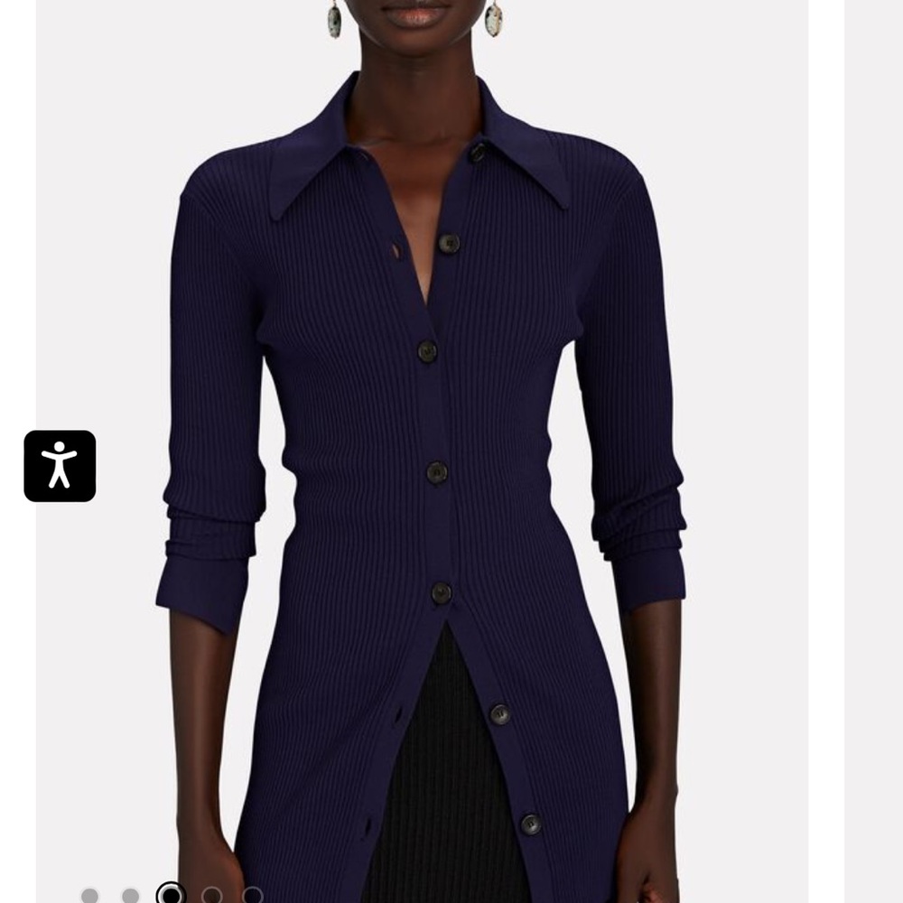 ALC navy ribbed cardigan
